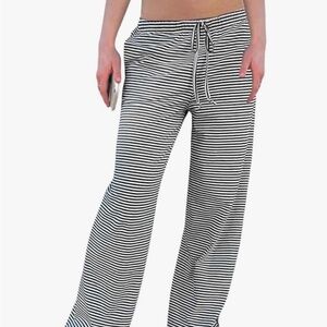 Striped Black and White Women's Pants